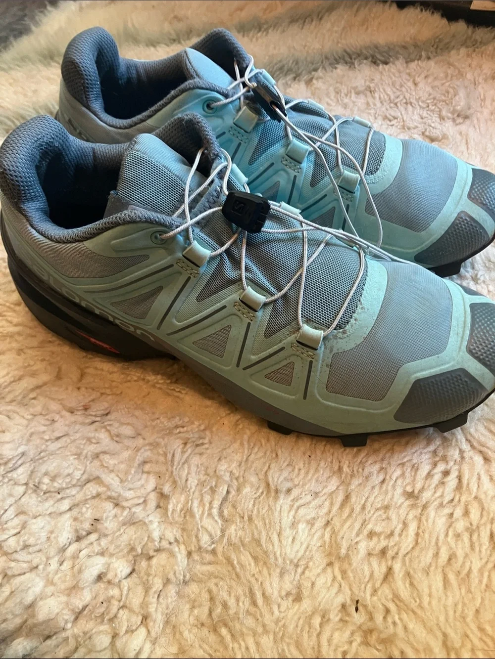 Salomon Women's Trail Runners - Mint Green and Gray
